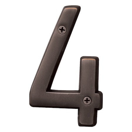 Hy-Ko 4In Old World Bronze Number 4, 3PK A30944